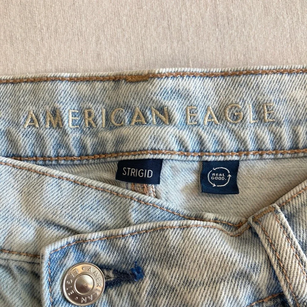 American Eagle Jeans Women 10 (29x31) Highest Rise Baggy Straight Light Wash